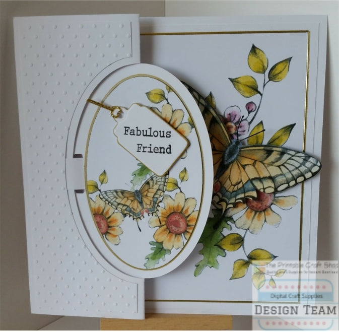 Printable Butterfly Slider Card