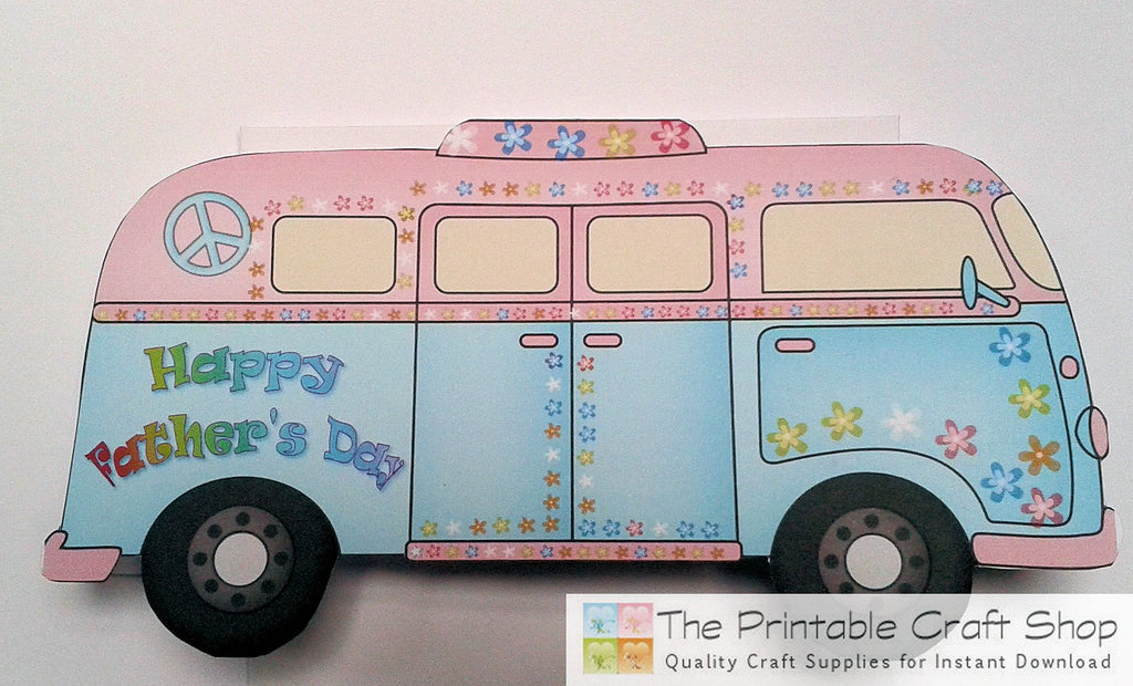 card made using campervan printables