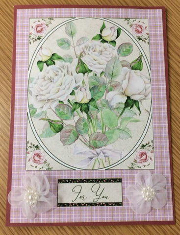 printable floral card front on a handmade card