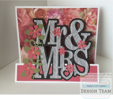 floral wedding card from cutting files