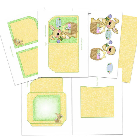 6 pages of easter printables in the card making kit