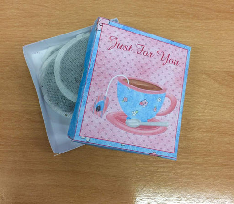 teabag gift box made during group activities in a homeless hostel