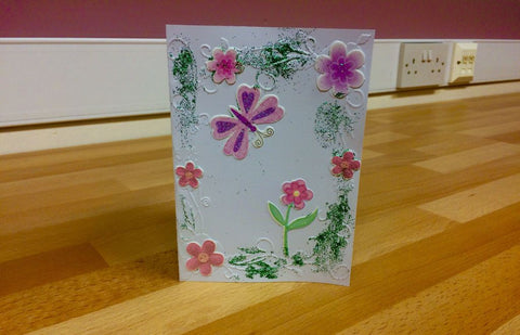 handmade thank you card for our donors who sent craft supplies to use in group activities for homeless young men