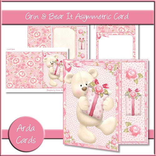 Grin & Bear It Asymmetric Card - The Printable Craft Shop