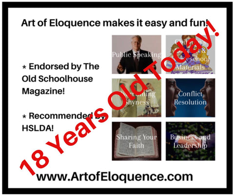 Art of Eloquence is 18 Years Old Today!