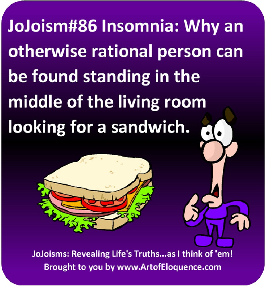 Visual JoJoism #86 Insomnia and the Sandwich