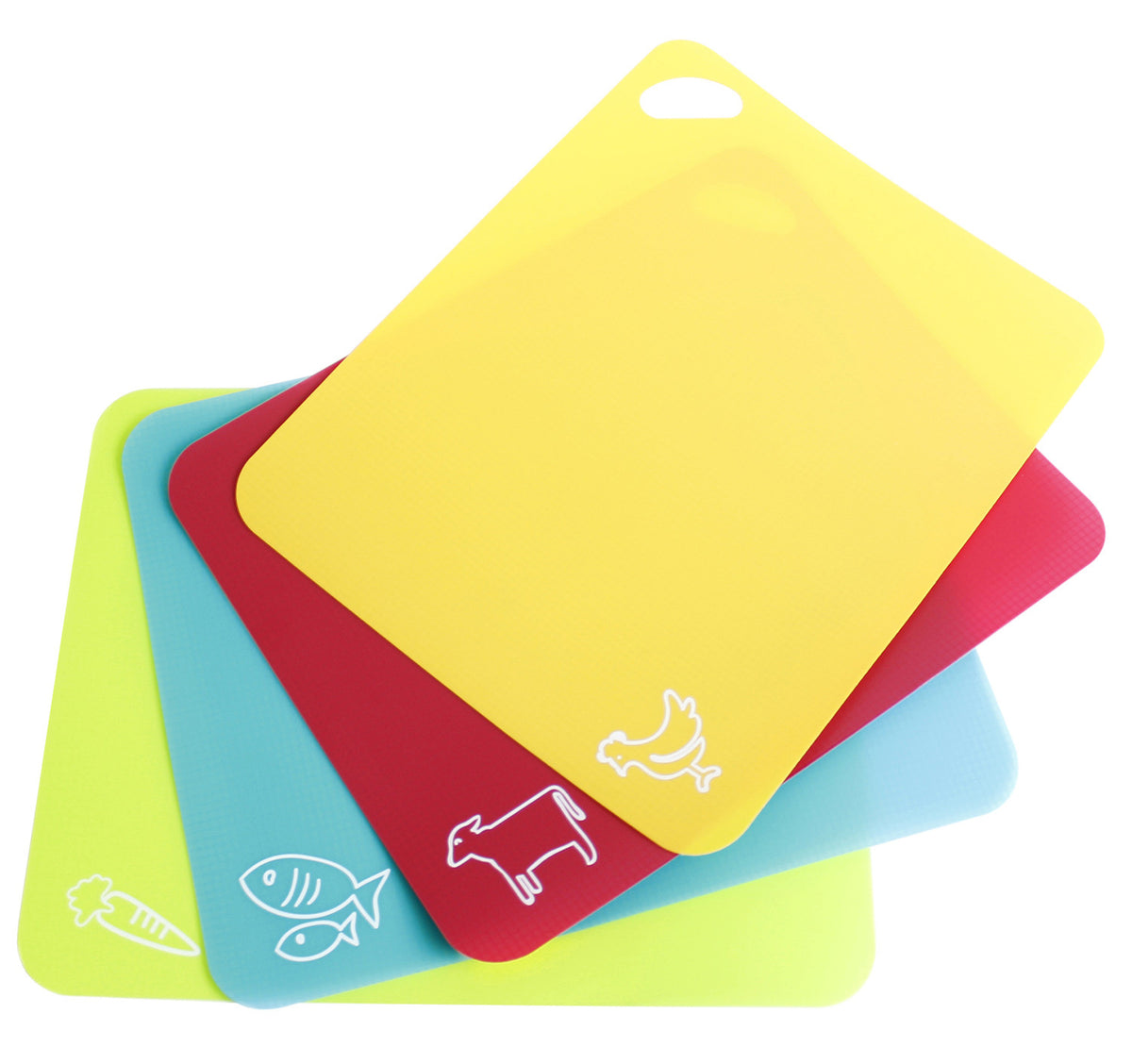Flexible Cutting Mats 4 Piece With Non Slip Grip In Multicolor 