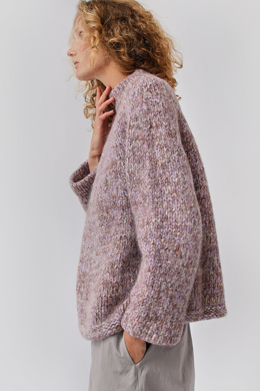 Lauren Manoogian Handknit Marl Pullover in Spice and Violet