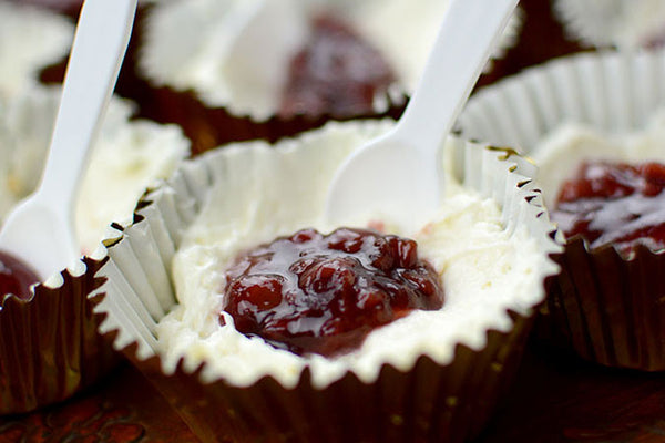 Mini Cherry No-Bake Cheesecakes