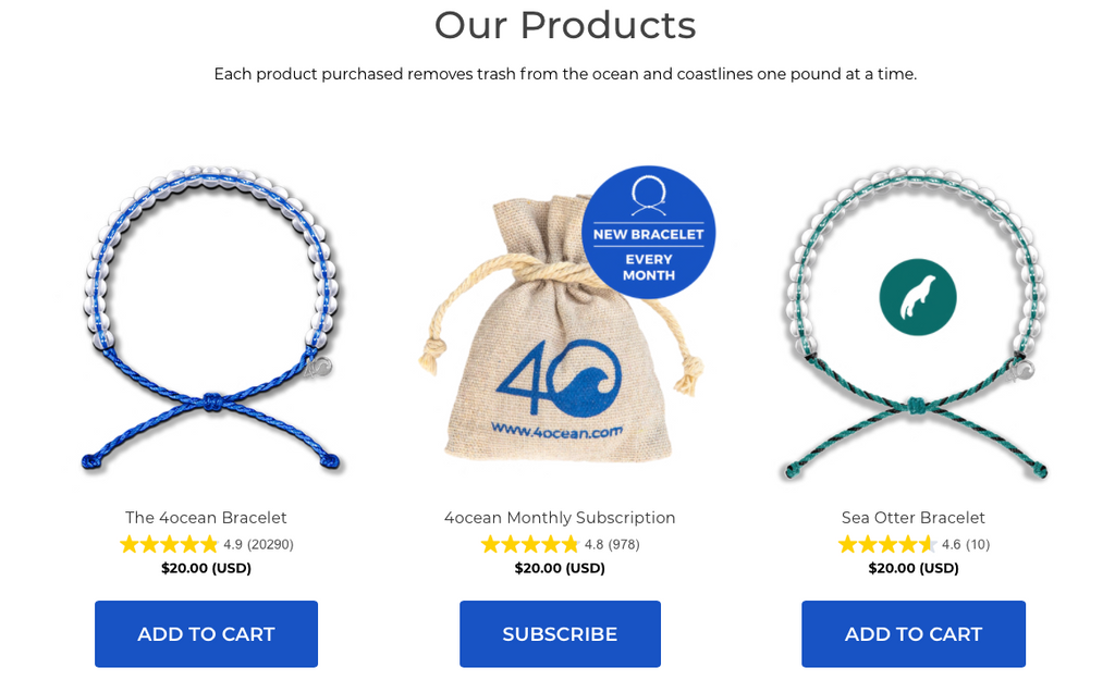 4ocean Shop Page - 4ocean Bracelets - Ocean Bracelet