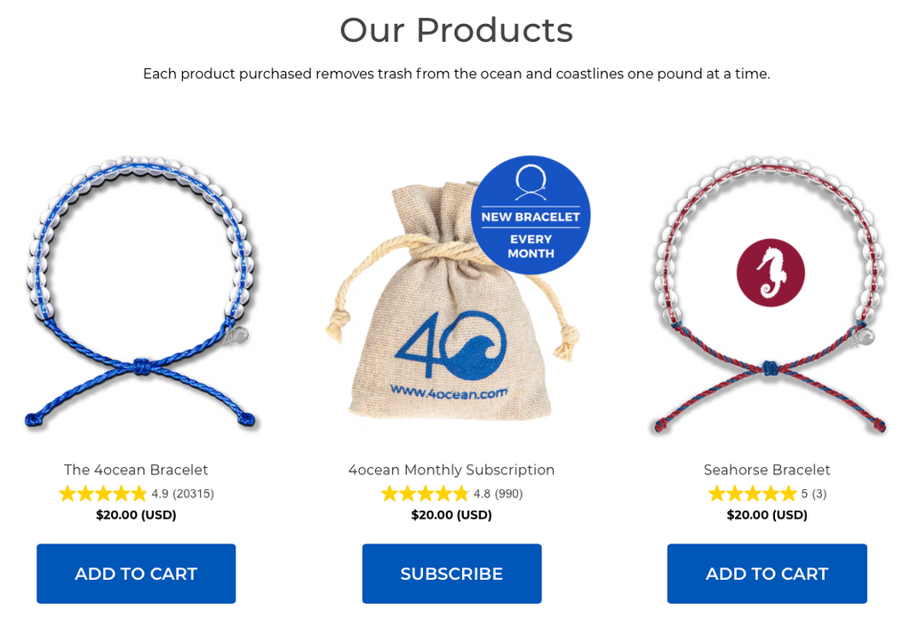 4ocean Shop Page - 4ocean Bracelets - Ocean Bracelets