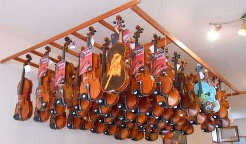 Violins in Gliga's shop Reghin