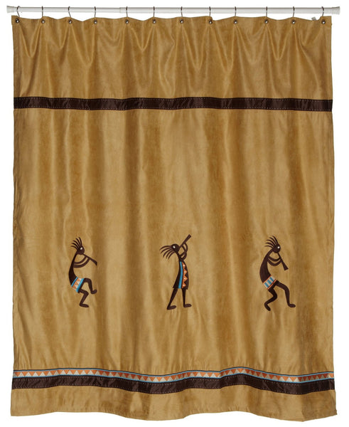 Avanti Linens Kokopelli Gold Shower Curtain And Resin Bath Accessory S Brown S Linens And Window Coverings