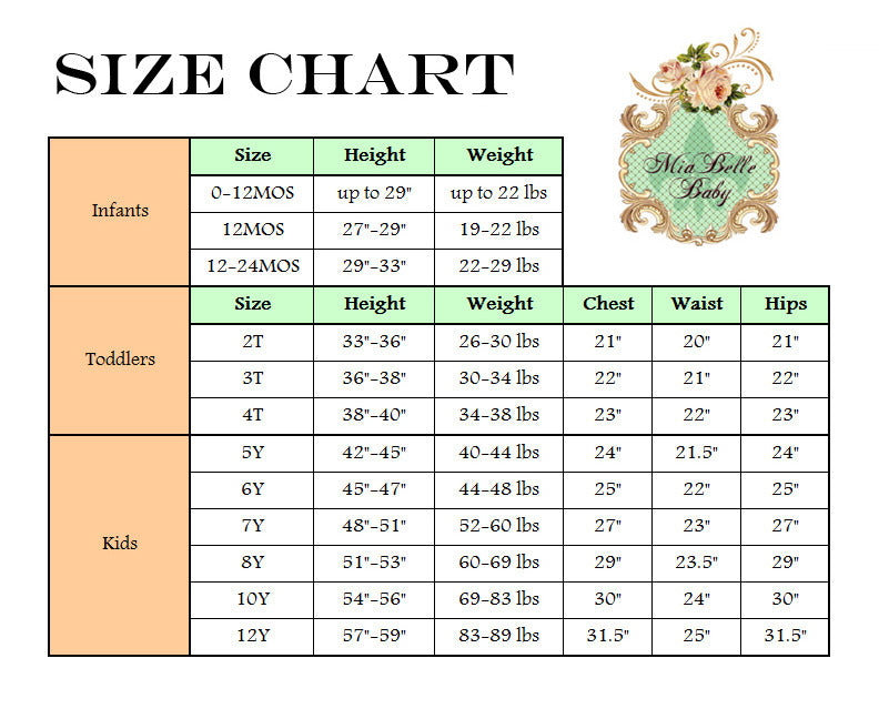 Belle Size Chart