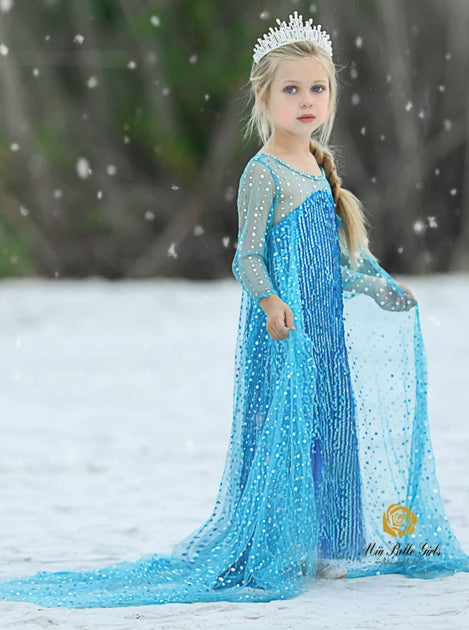 Girls Elsa From Frozen Inspired Halloween Costume Dress Mia Belle Baby