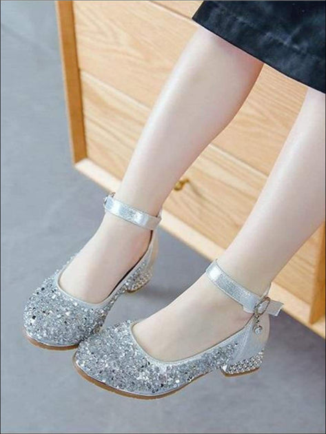silver glitter mary jane shoes