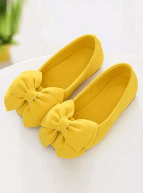 yellow bow shoes