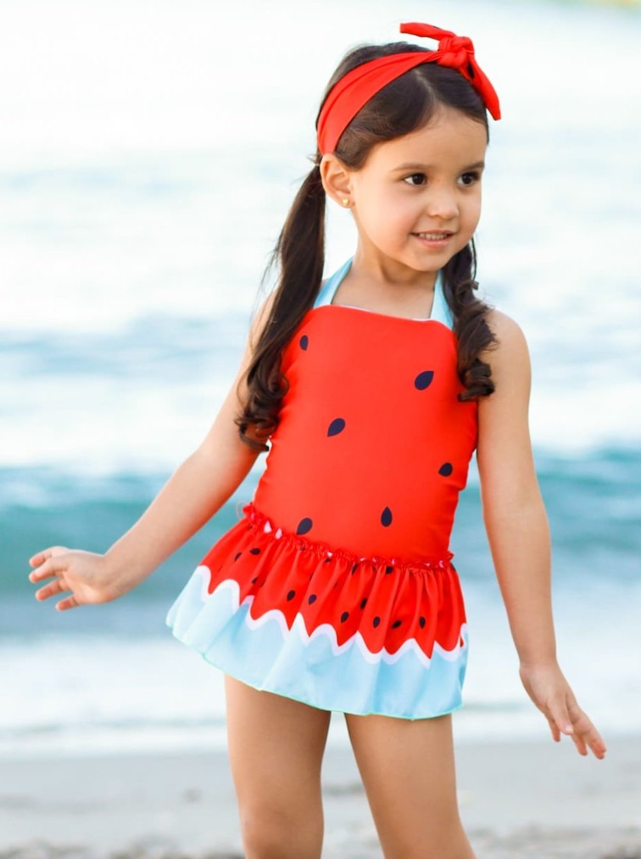 bathing suit with matching headband