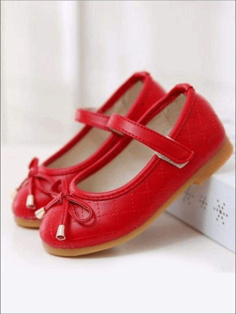 red mary jane flats