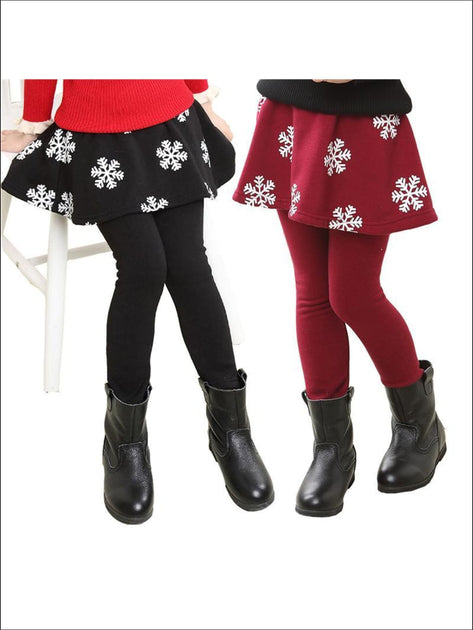 girls snowflake leggings