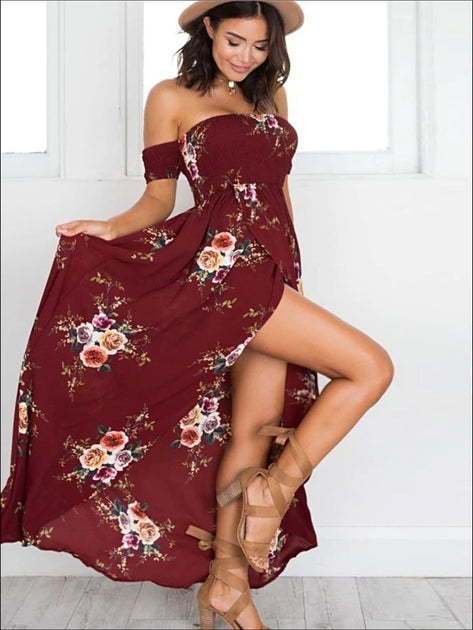 maxi dress wine color