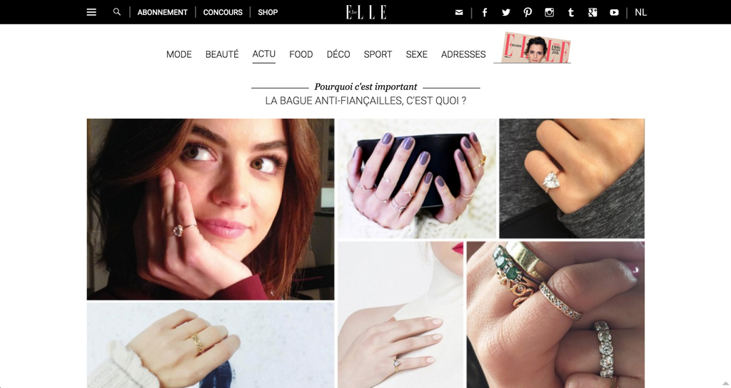 elle magazine fred and far fred+far self love pinky ring