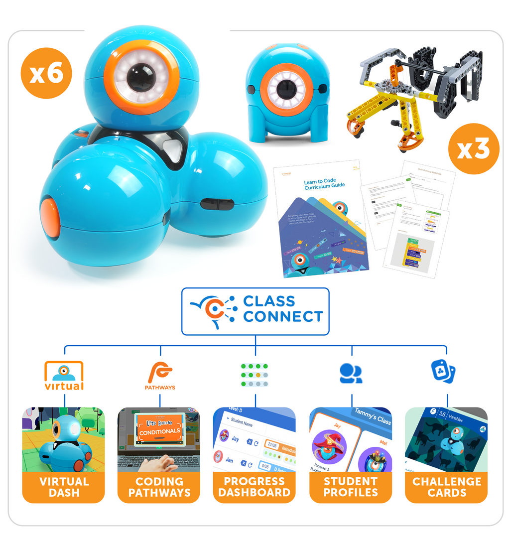 Wonder Workshop Dash Coding Robot for Kids (6 Years & Up) Voice Activated -  Navigates Objects - 5 Free Programming STEM Apps, Blue