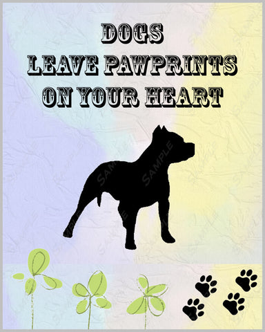 Fun Pitbull Art 8 X 10 Print. Pitbull Pet Gifts