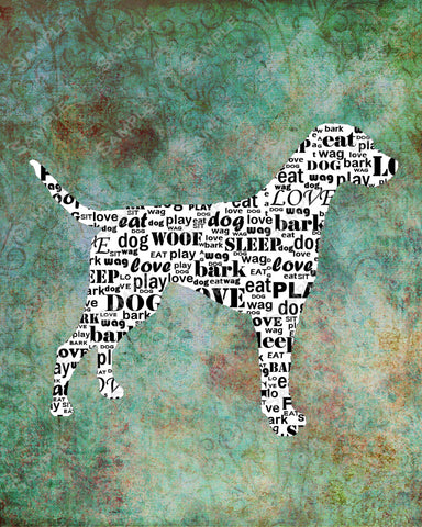Personalized Dalmatian Dog Silhouette Dalmatianm Word Art 8 X 10 Print Dalmatian Dog Pet Gifts