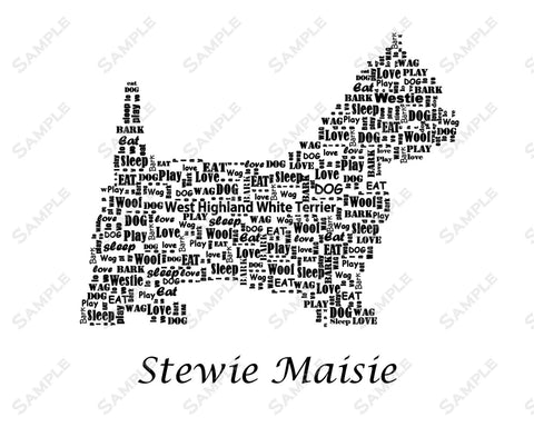 Westie Art 8 X 10 Print. Dog Westie Pet Gifts