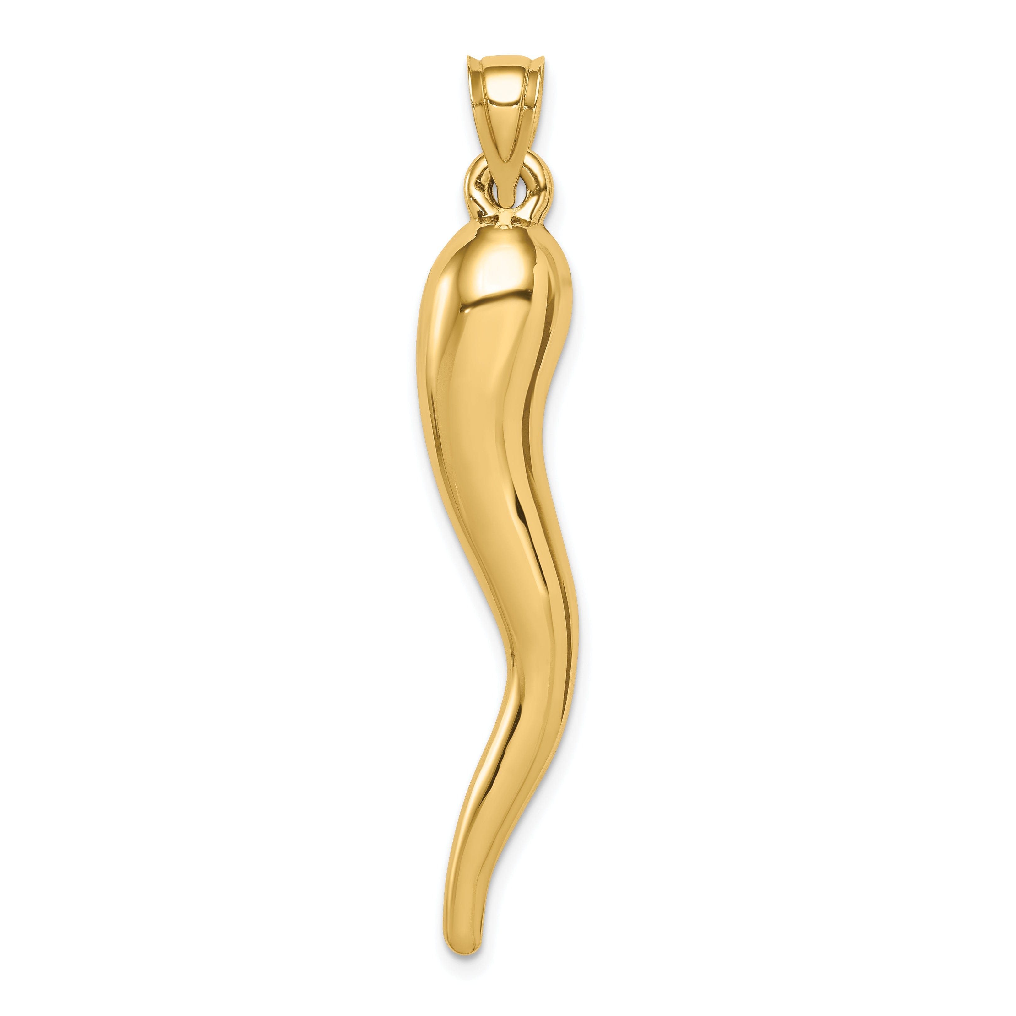 Madi K 14k Yellow Gold Small Hollow Dolphin Polished Charm Pendant 