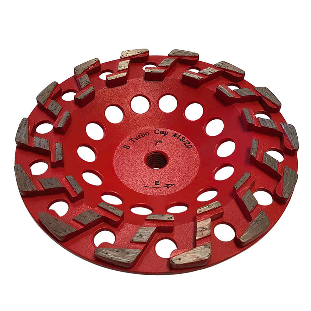 7” Premium Turbo Diamond Cup Wheel for Granite Hard Concrete 30/40 Grit 