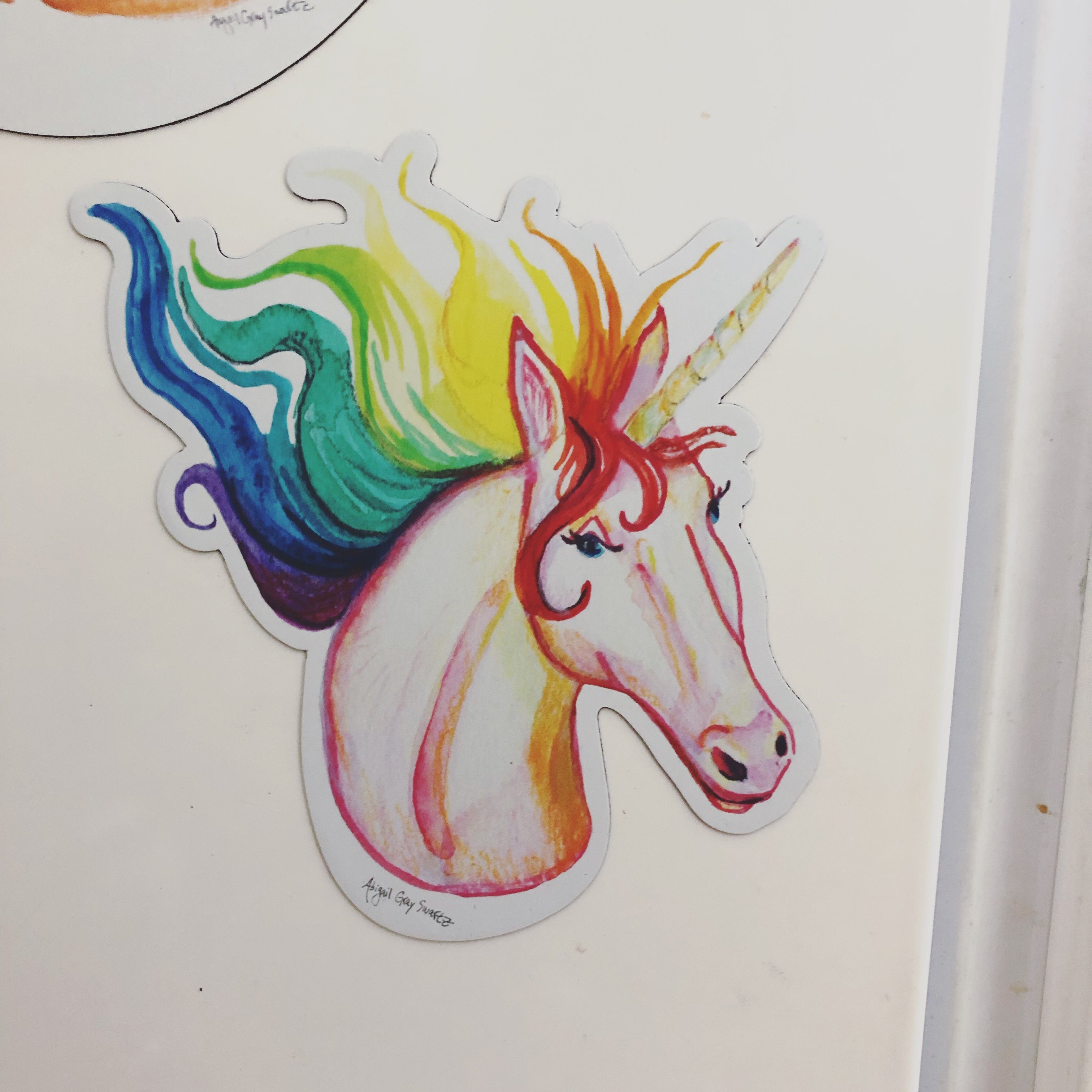 Rainbow unicorn, portrait, MAGNET - Stickers & Magnets