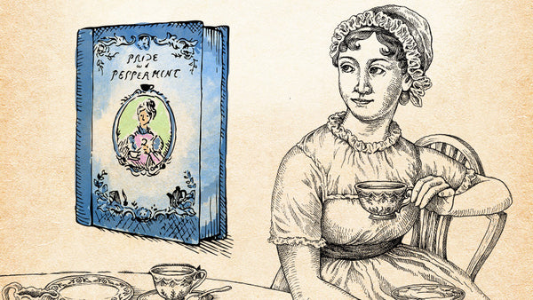 Jane Austen Pride and Peppermint tea tin concept