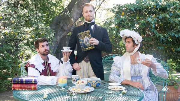 NovelTea Tins British Kickstarter Team Berkeley in Author Costumes