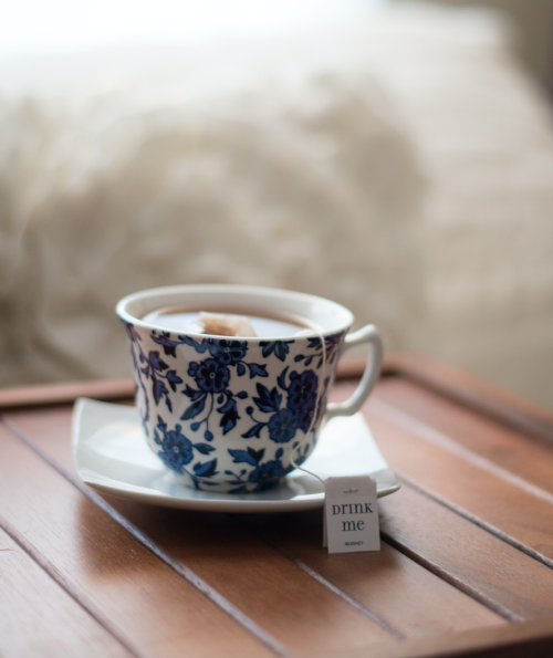 cup of tea blue and white