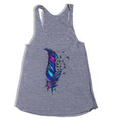 Feather art Triblend Racerback Women Tank Top