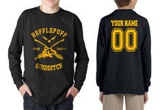 Customize - New Hufflepuff CHASER Quidditch Team Kid / Youth Long Sleeves T-shirt tee