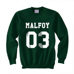 Malfoy 03 on Front Harry Potter Unisex Crewneck Sweatshirt Adult