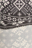 Black And White Snowflake Printed Leggings