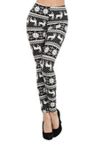 Reindeer Snowflake Printed Leggings