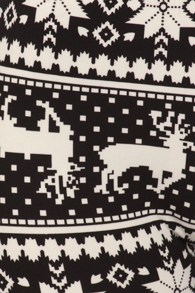 Reindeer Snowflake Printed Leggings