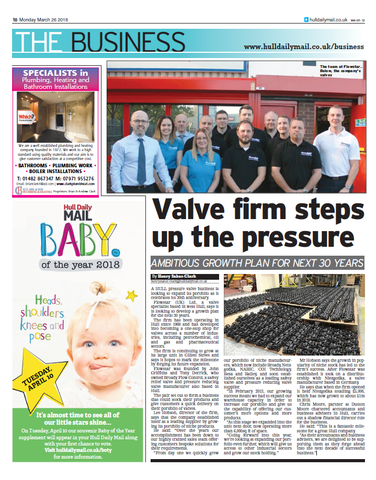 Hull Daily Mail Newspaper Article - Valve firm steps up the pressure