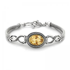 silver bracelet citrine