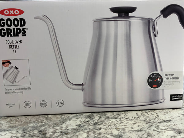 oxo pour over kettle with thermometer