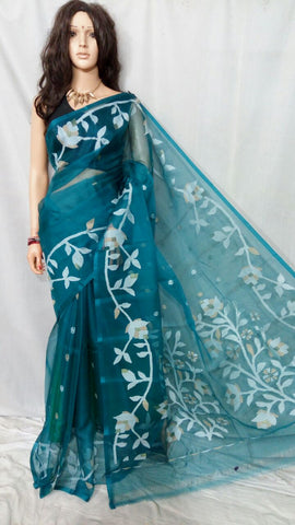 Green Pure Muslin Sarees