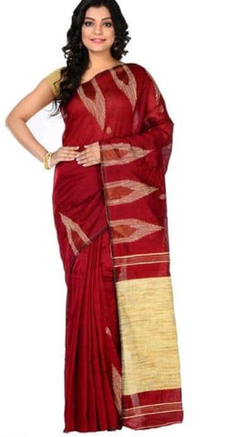 Purple White Brown Handloom Silk Sarees