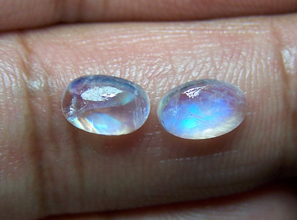 100%Natural Rainbow Flashy Charming Moonstone Pair Facet cut Loose Gemstone moonstone 10x8x5MM Moonstone  6ct