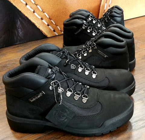 black timbs field boots
