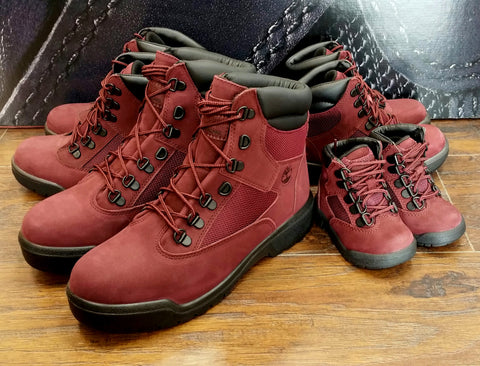 red suede timberland boots